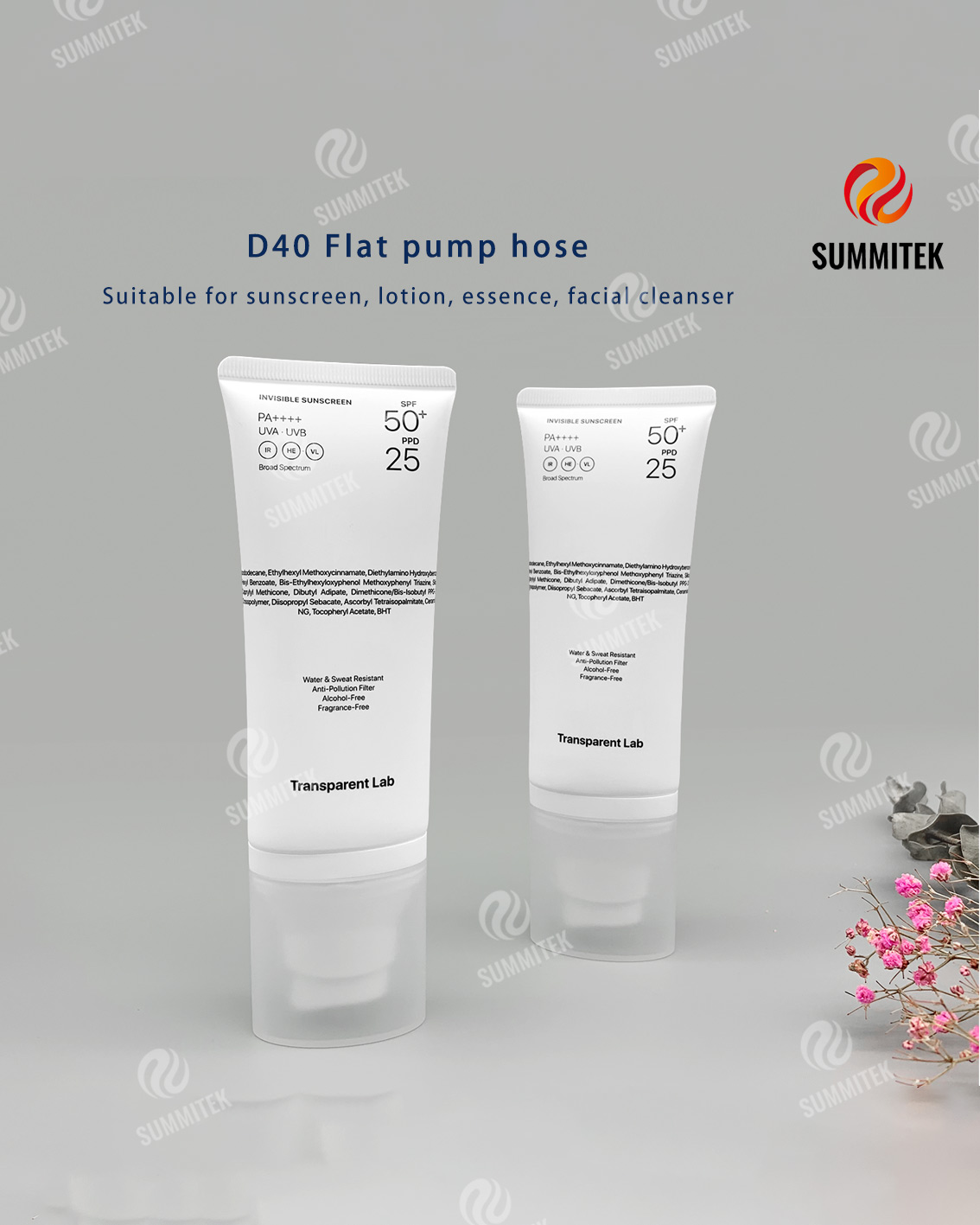 Tubo de bomba ovalado de PE | Envase cosm&eacute;tico minimalista blanco mate