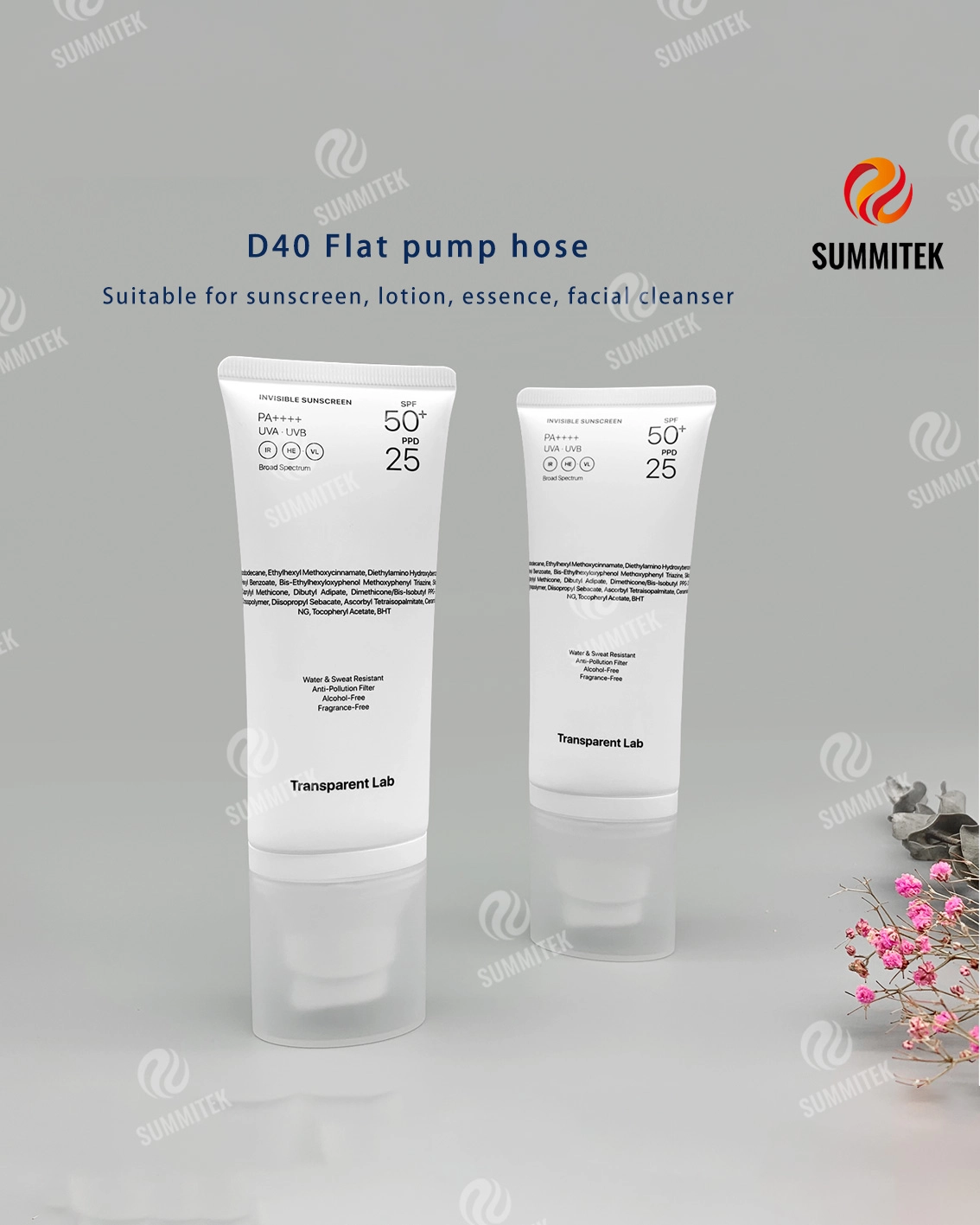 Tubo de bomba ovalado de PE | Envase cosm&eacute;tico minimalista blanco mate