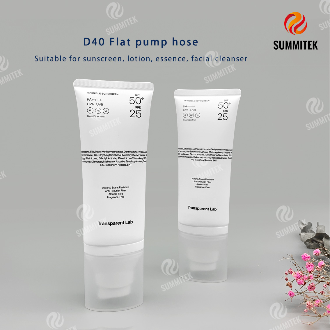 Tubo de bomba ovalado de PE | Envase cosm&eacute;tico minimalista blanco mate