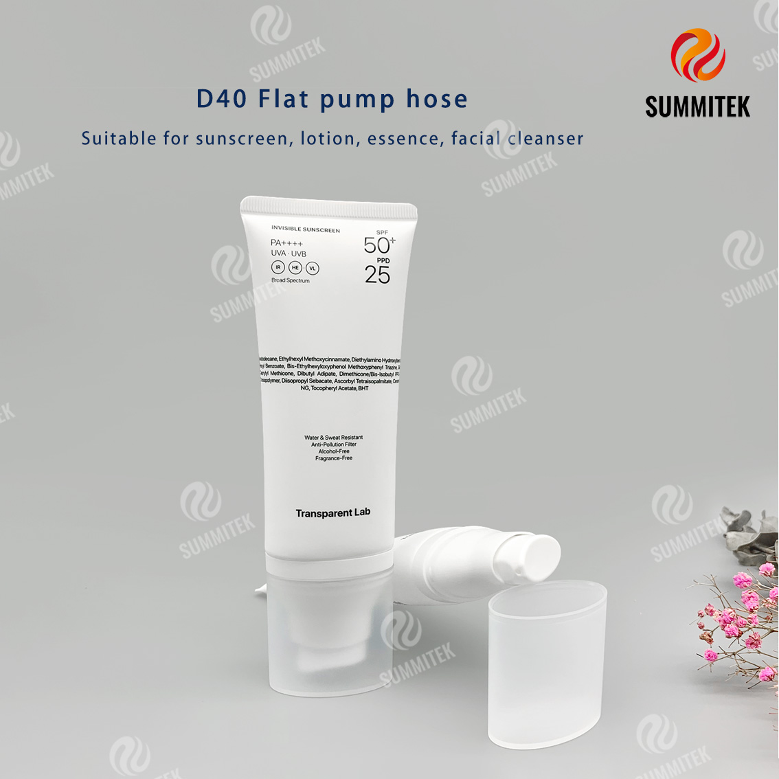 Tubo de bomba ovalado de PE | Envase cosm&eacute;tico minimalista blanco mate