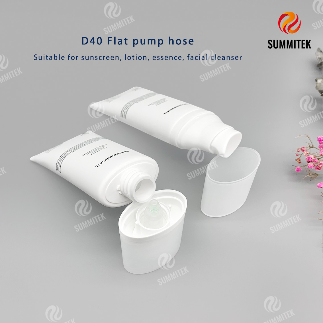 Tubo de bomba ovalado de PE | Envase cosm&eacute;tico minimalista blanco mate