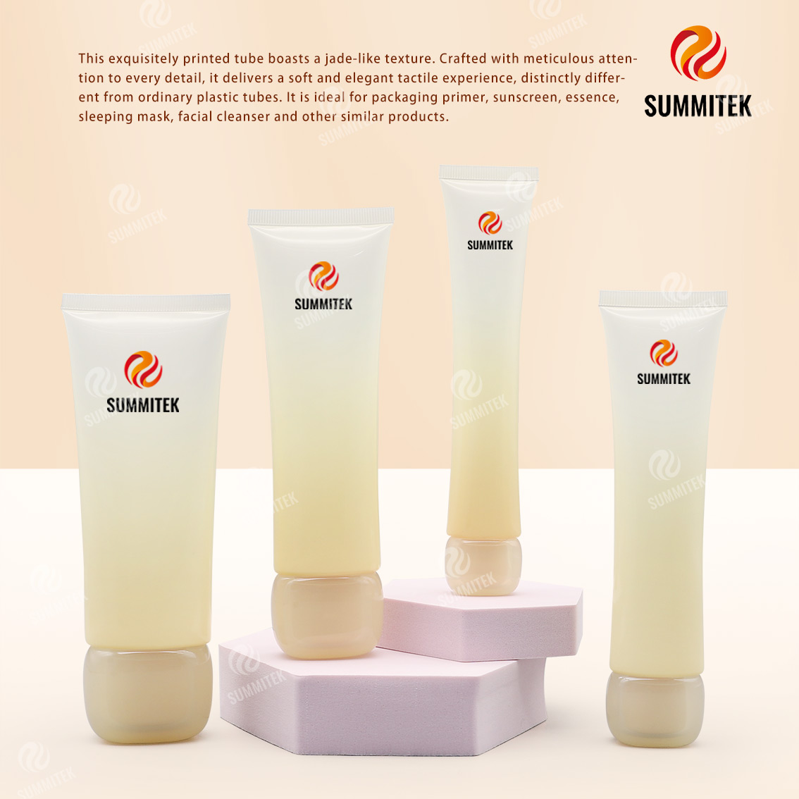 Tubo de textura de jade | Tubo exprimidor cosm&eacute;tico de barniz suave al tacto