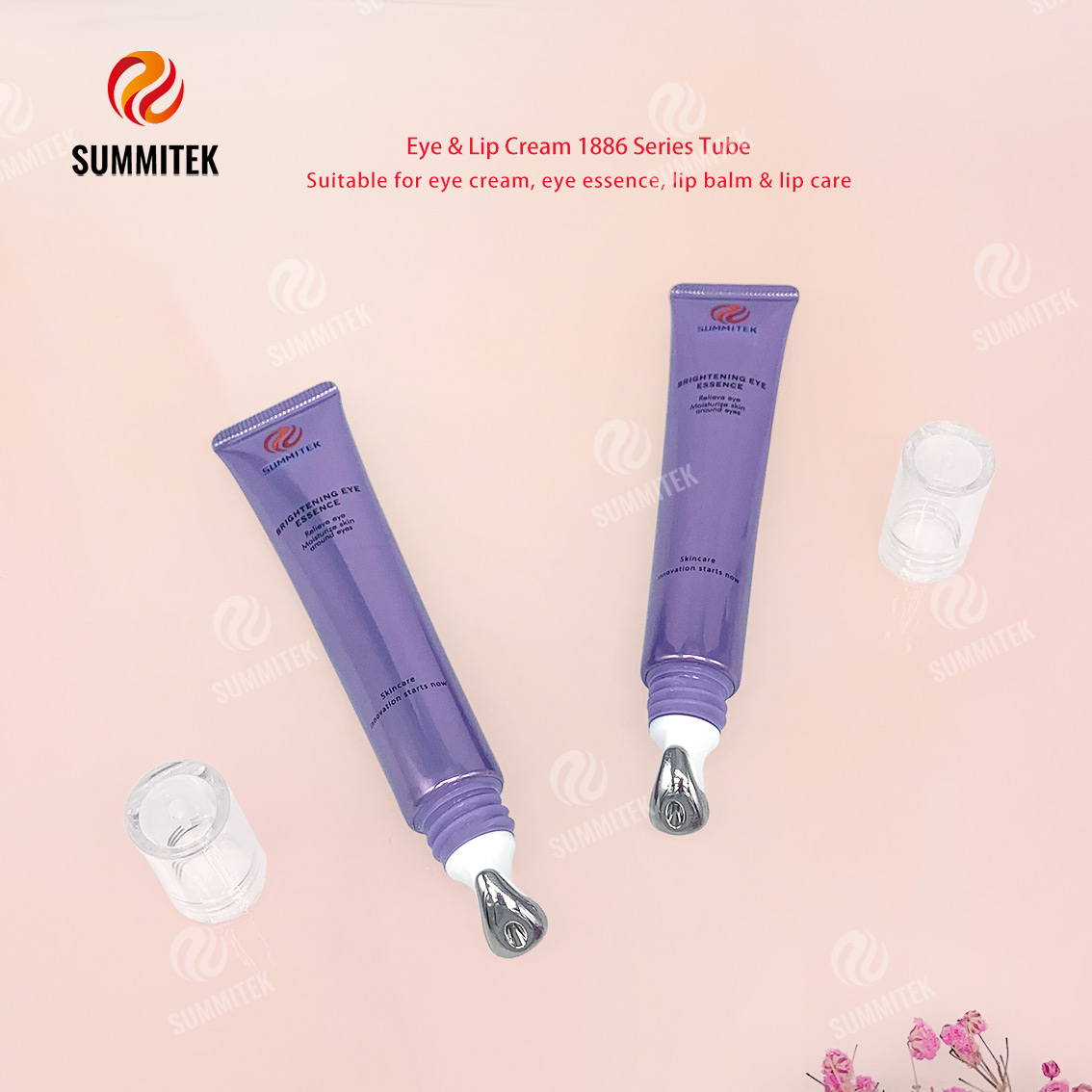 Tubo de crema para ojos y labios D16/D19 | Embalaje de cabezal de masaje con aplicador de metal