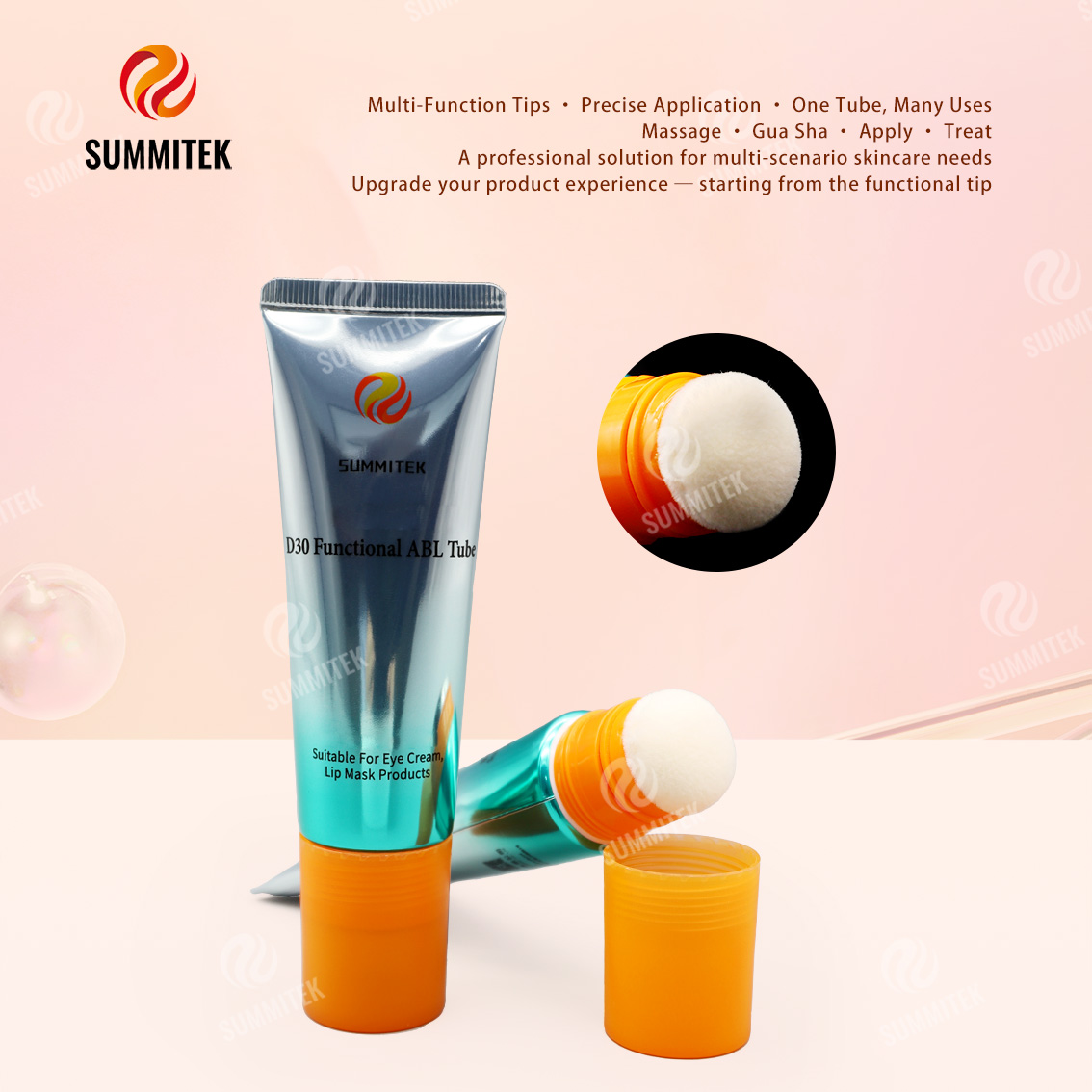 Tubo ABL funcional D30 | Envases para el cuidado de ojos y labios de cabezales m&uacute;ltiples