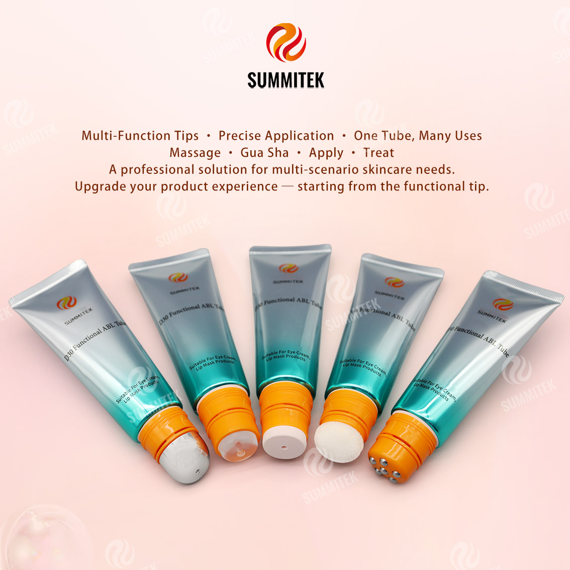Tubo ABL funcional D30 | Envases para el cuidado de ojos y labios de cabezales m&uacute;ltiples