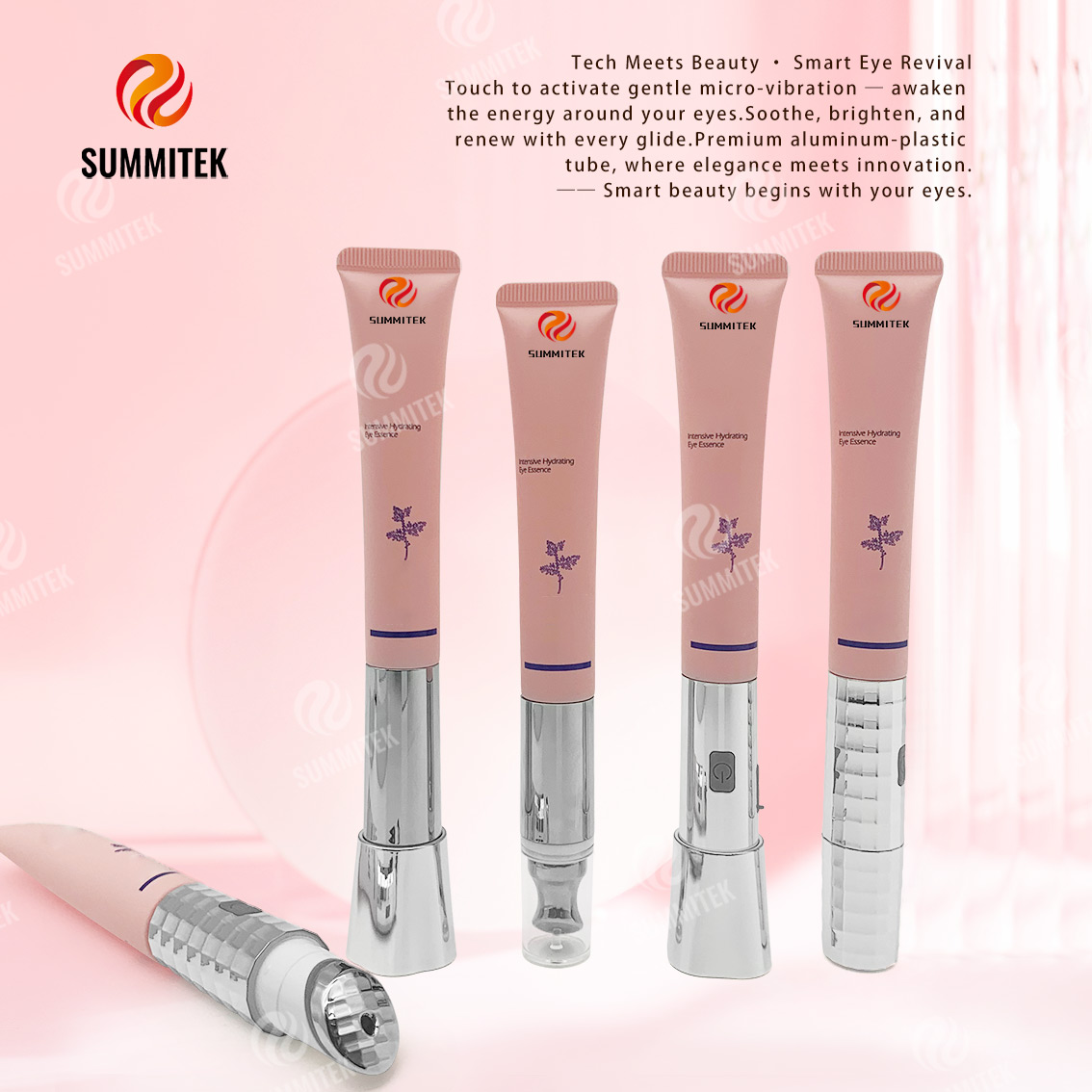 Tubo de crema de ojos vibrante | Envase de suero para ojos con aplicador de microvibraci&oacute;n