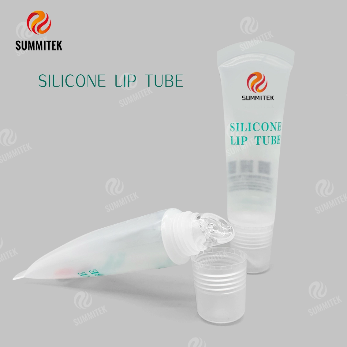 Tubo labial de silicona transl&uacute;cido D19 | Envases de b&aacute;lsamo labial y aceite labial con aplicador reciclable