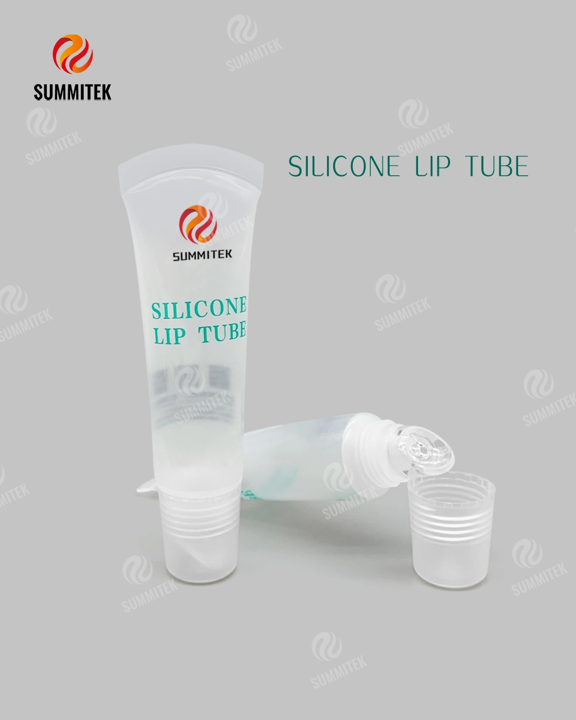 Tubo labial de silicona transl&uacute;cido D19 | Envases de b&aacute;lsamo labial y aceite labial con aplicador reciclable