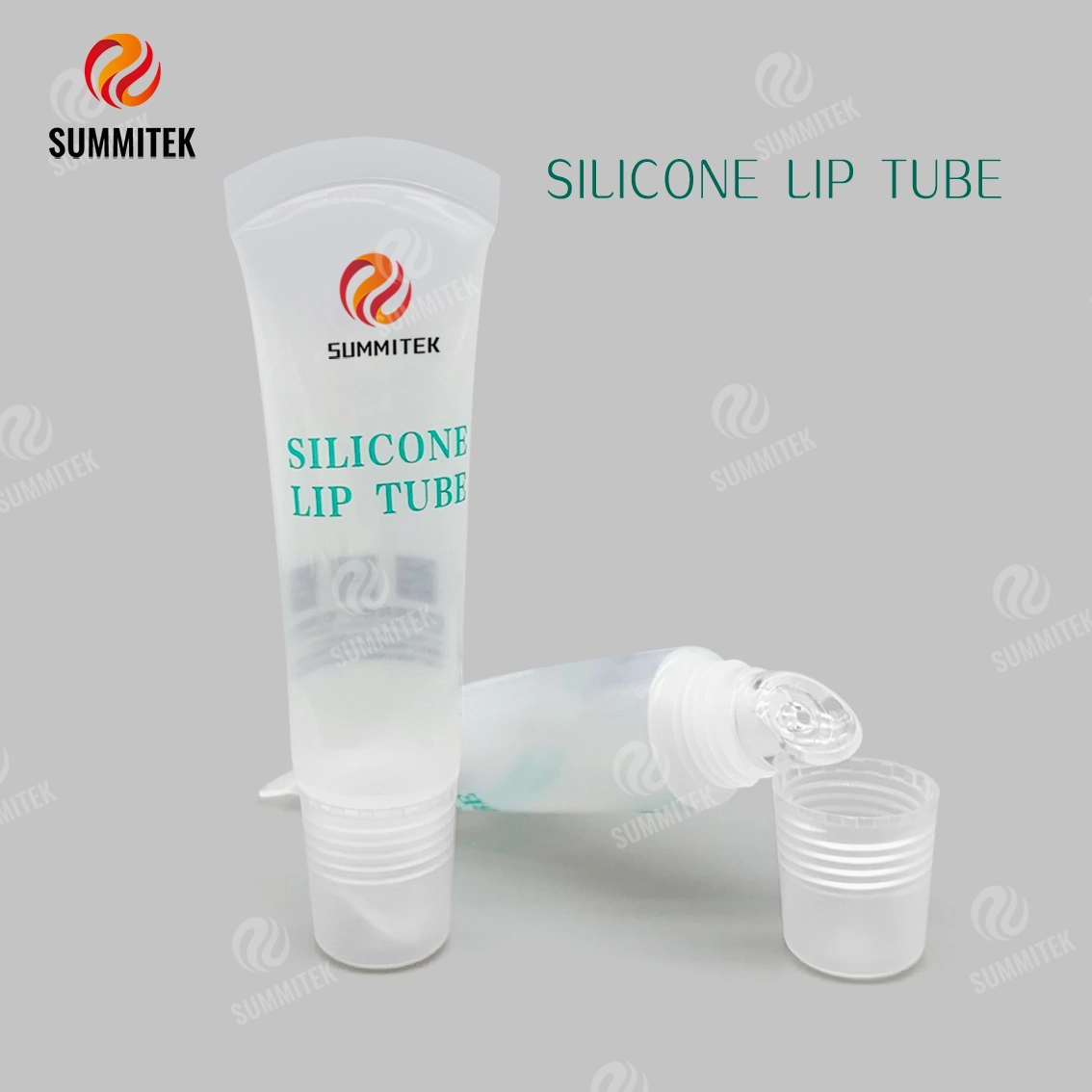 Tubo labial de silicona transl&uacute;cido D19 | Envases de b&aacute;lsamo labial y aceite labial con aplicador reciclable