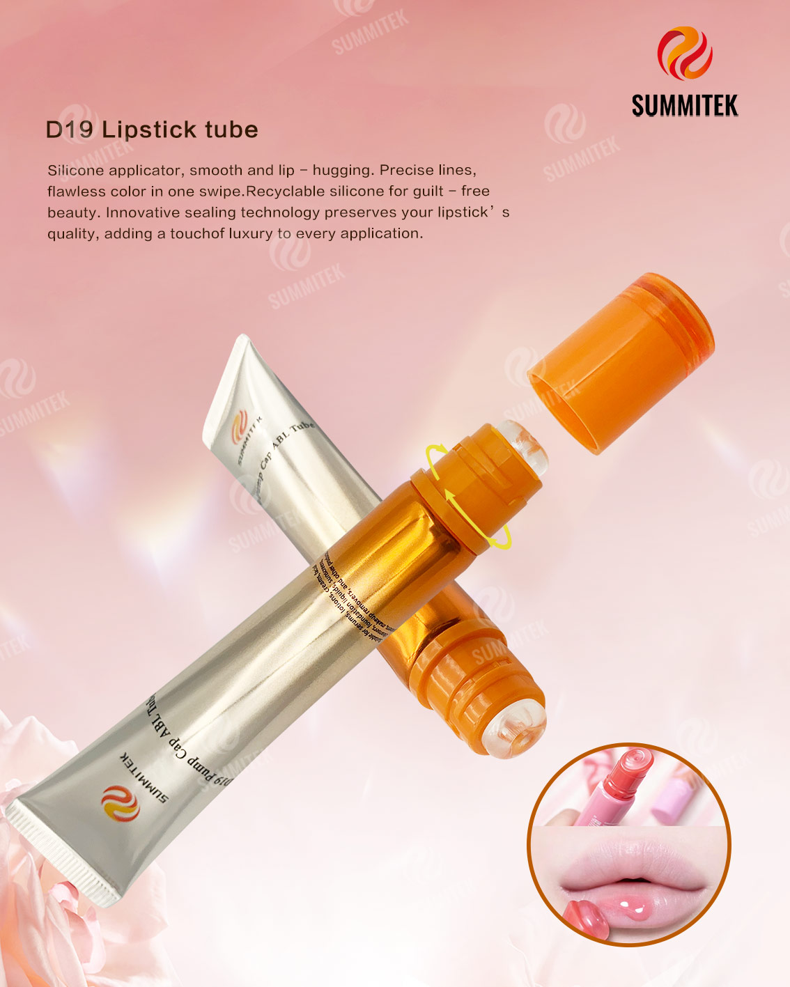 Tubo de brillo labial D19 | Aplicador de silicona en forma de donut