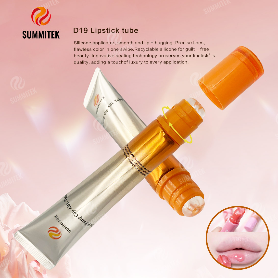 Tubo de brillo labial D19 | Aplicador de silicona en forma de donut