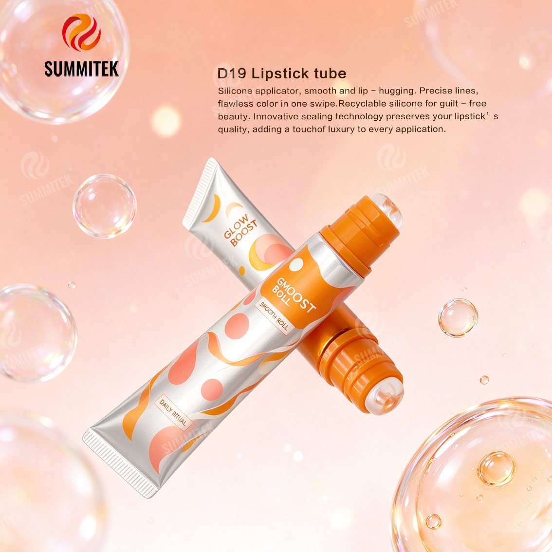 Tubo de brillo labial D19 | Aplicador de silicona en forma de donut