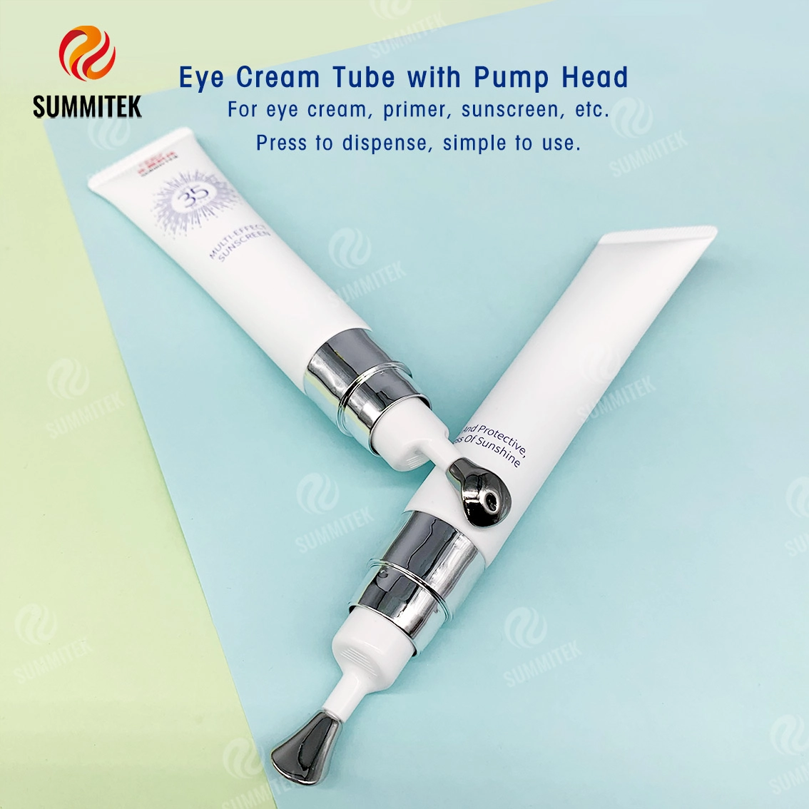 Tubo dispensador de bomba D22 | Punta de metal refrescante para crema y suero para ojos