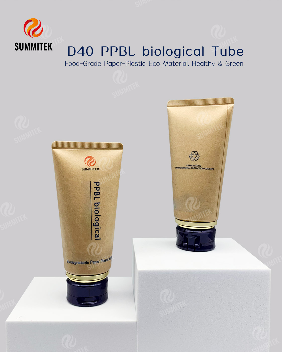 Tubo de papel biodegradable D40 | Envase cosm&eacute;tico ecol&oacute;gico 60% PPBL