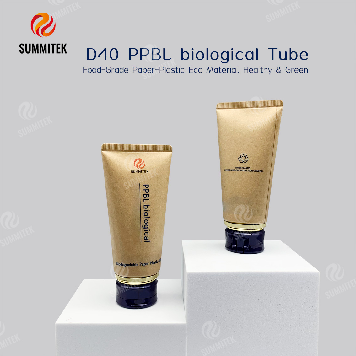 Tubo laminado de papel y pl&aacute;stico D40 con un 60 por ciento de contenido de papel para una belleza natural