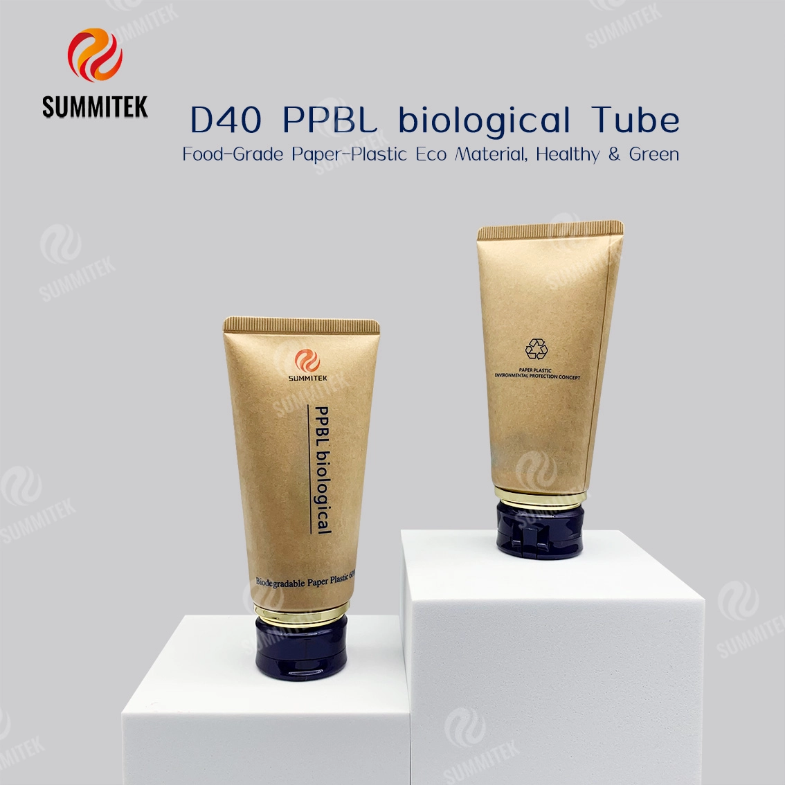 Tubo laminado de papel y pl&aacute;stico D40 con un 60 por ciento de contenido de papel para una belleza natural