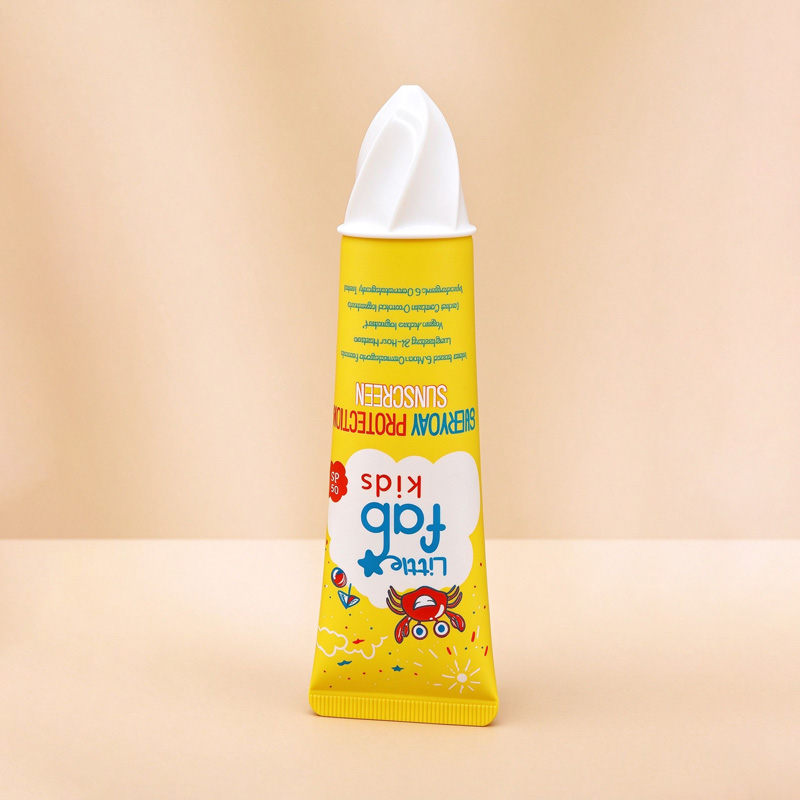 Tubo de protector solar y humectante para ni&ntilde;os con tap&oacute;n a presi&oacute;n para helado