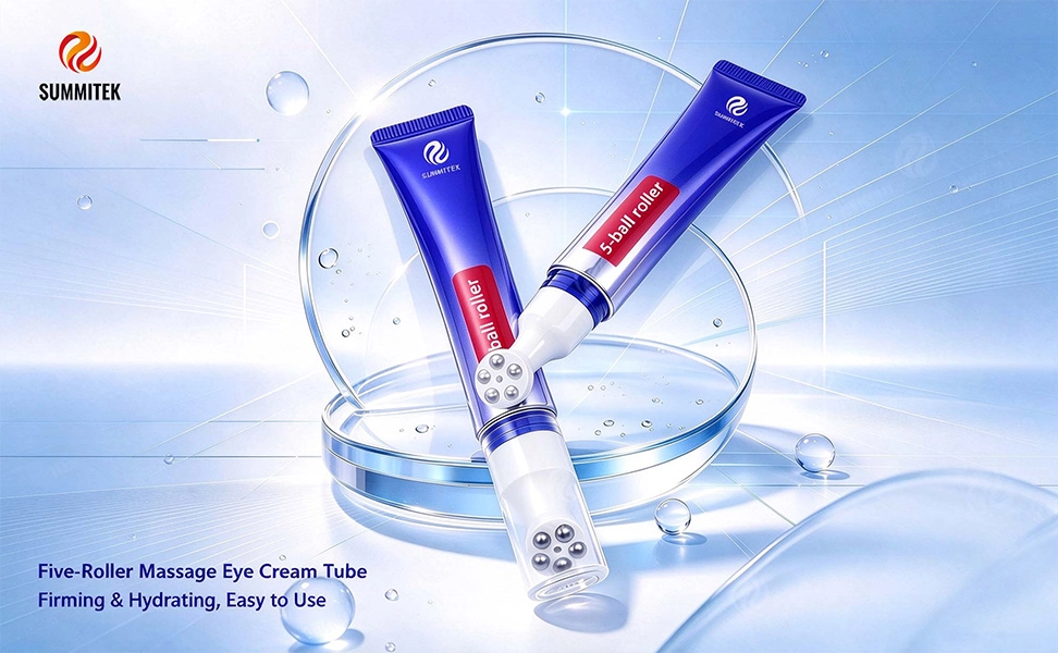 Tubo de masaje para ojos con cinco rodillos versus tubo de crema para ojos de un solo rodillo