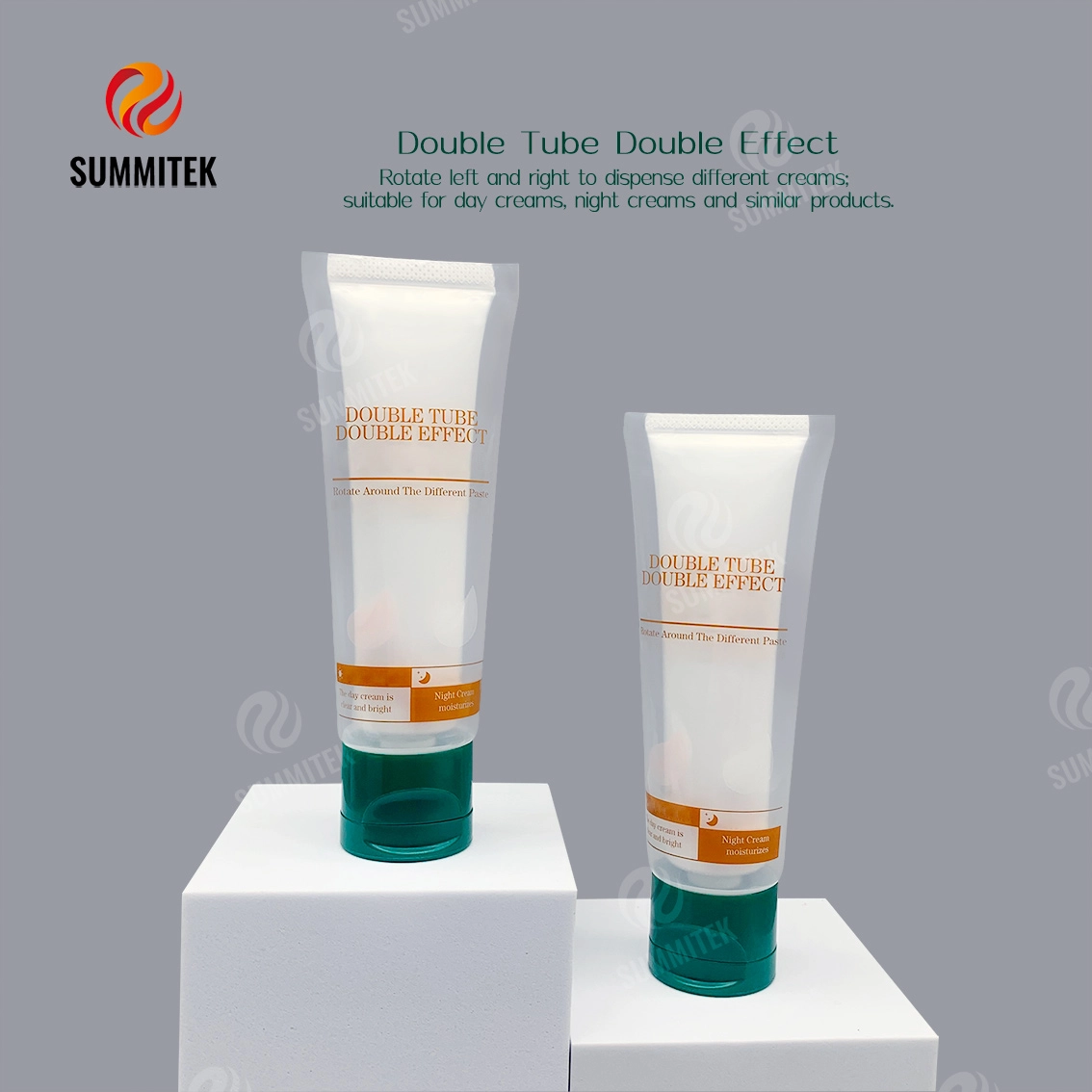 Dual Chamber Twist Switch Tube for Day Cream and Night Cream